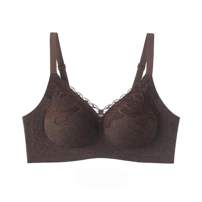 Lace Bralette Set - Reggiseno in pizzo a coste, senza
